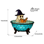 Cute Ghost Reading in Bathtub Stained Glass Night Light