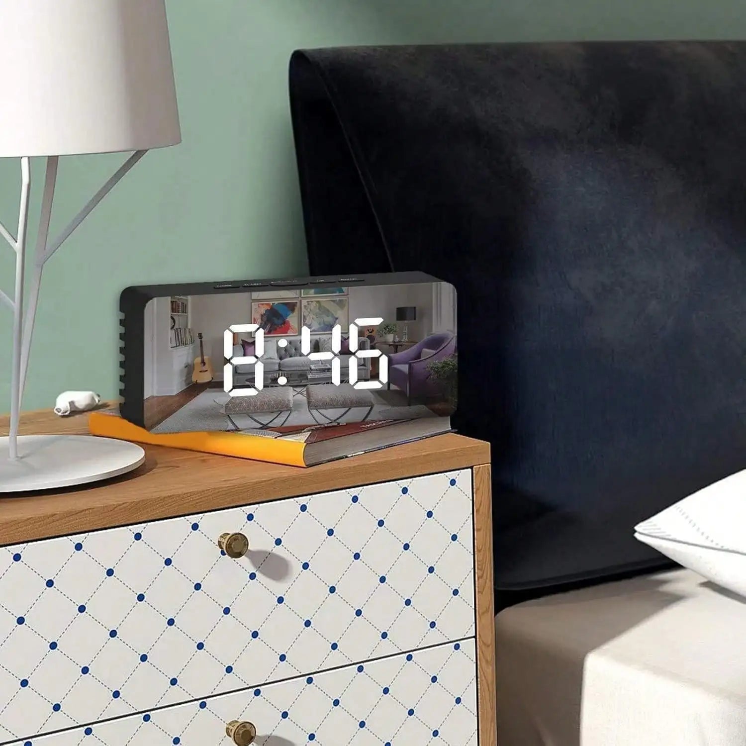 Modern LED Digital Alarm Clock with Temperature & Brightness Control