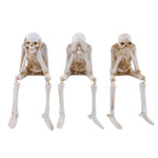 Spooky "Hear No Evil""Speak No Evil""See No Evil" Skeleton Edge Sitting Figurines