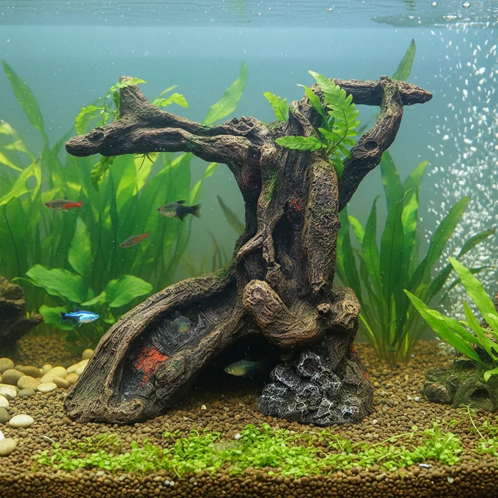 Natural Resin Driftwood Tree Aquarium Decoration