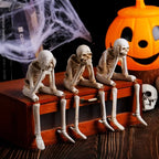 Spooky "Hear No Evil""Speak No Evil""See No Evil" Skeleton Edge Sitting Figurines