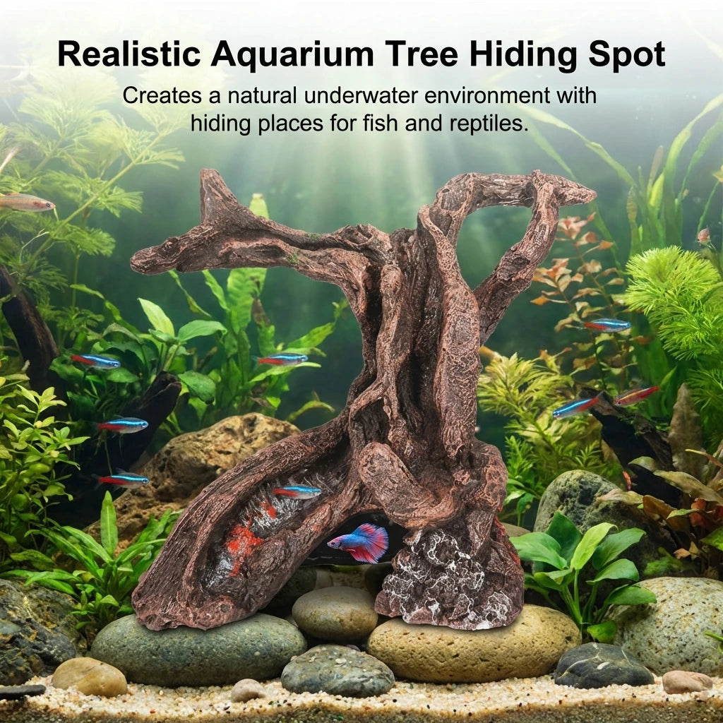 Natural Resin Driftwood Tree Aquarium Decoration