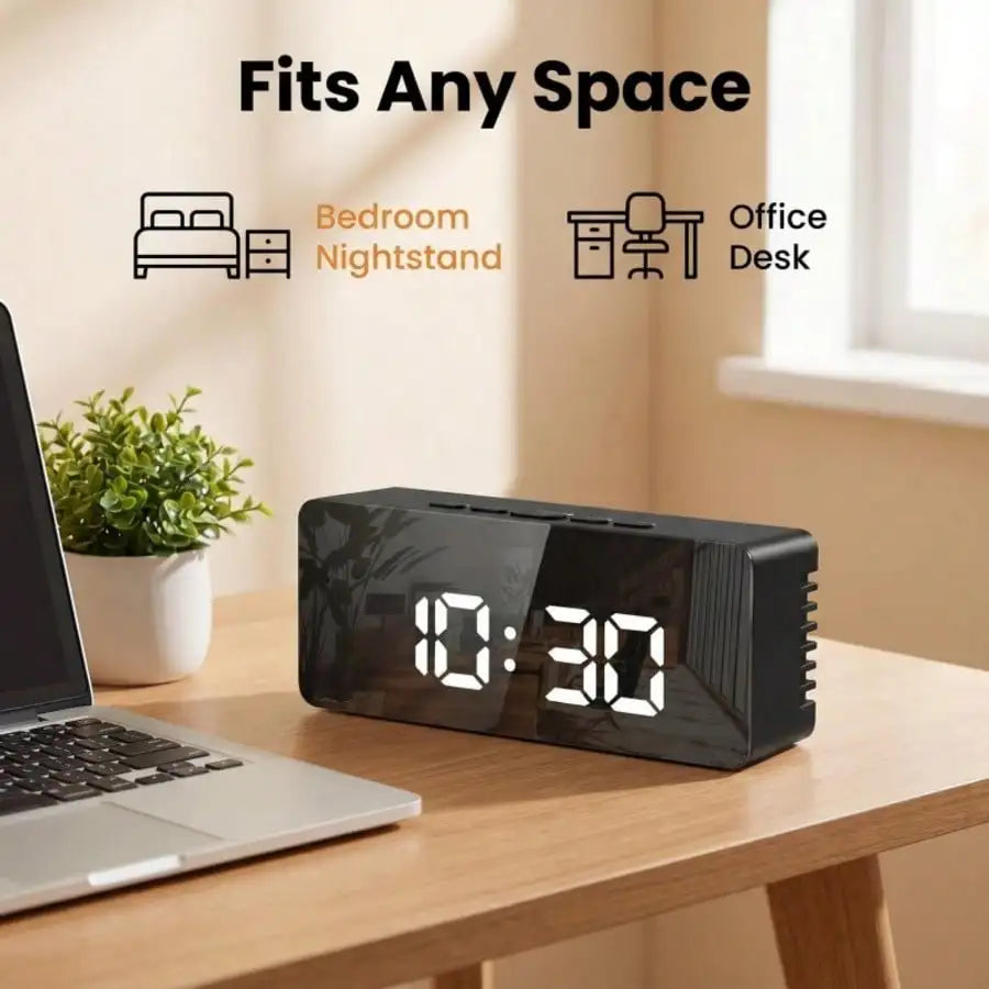 Modern LED Digital Alarm Clock with Temperature & Brightness Control
