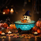 Cute Ghost Reading in Bathtub Stained Glass Night Light